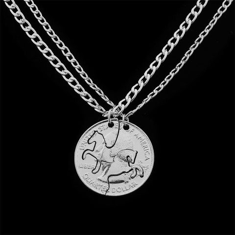 Silver Horse Coin Necklace