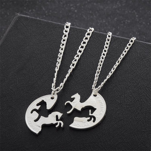 Silver Horse Coin Necklace