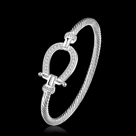 Silver Horse Shoe Bangle