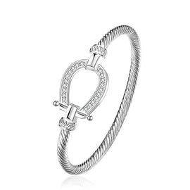 Silver Horse Shoe Bangle