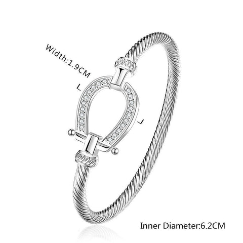 Silver Horse Shoe Bangle