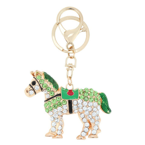 Rhinestone Encrusted Horse Keychain