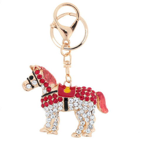 Rhinestone Encrusted Horse Keychain