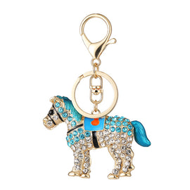 Rhinestone Encrusted Horse Keychain