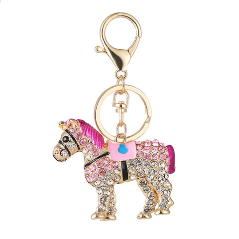 Rhinestone Encrusted Horse Keychain