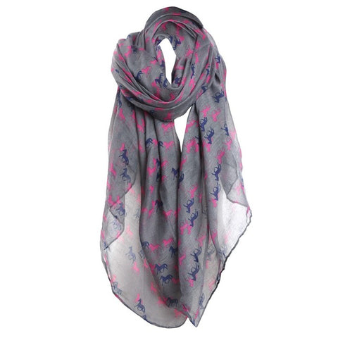 Fashion Scarf With Horse Print
