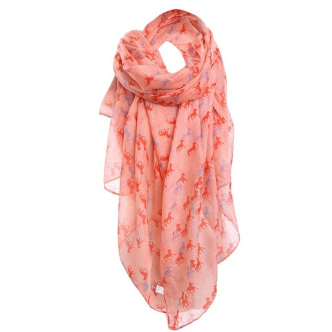 Fashion Scarf With Horse Print