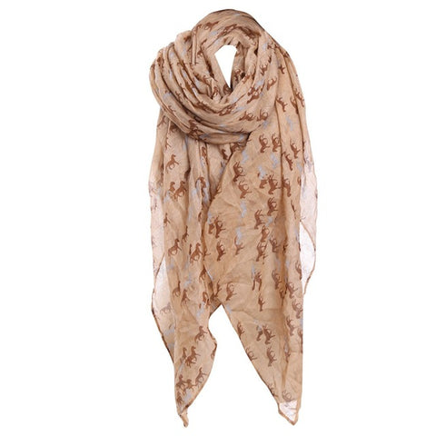Fashion Scarf With Horse Print