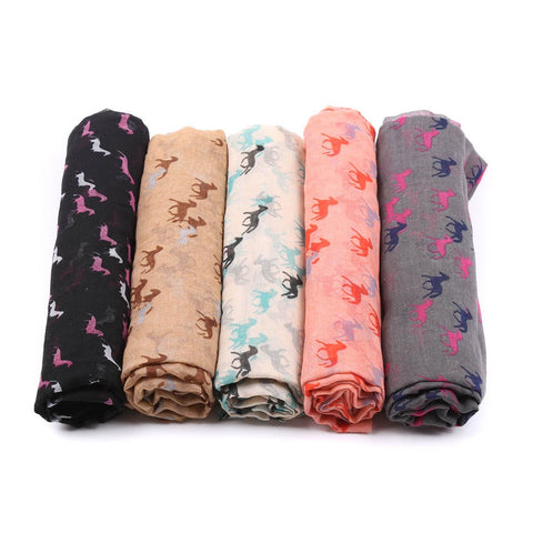 Fashion Scarf With Horse Print