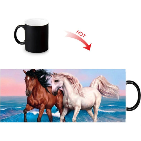 Beach Bathing Horse Mug Heat Reveal