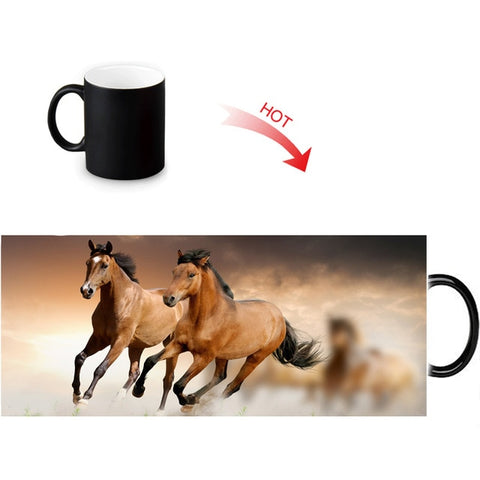 Beach Bathing Horse Mug Heat Reveal