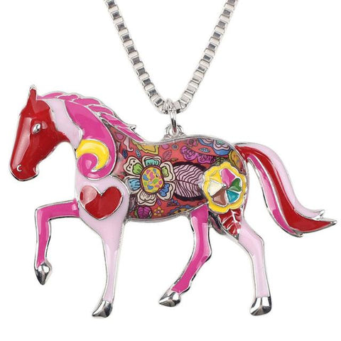 Vibrant Horse Pendant Necklace