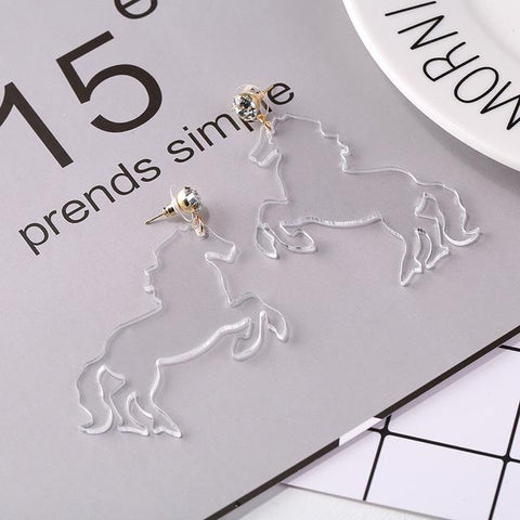 Transparent Style Horse Earrings