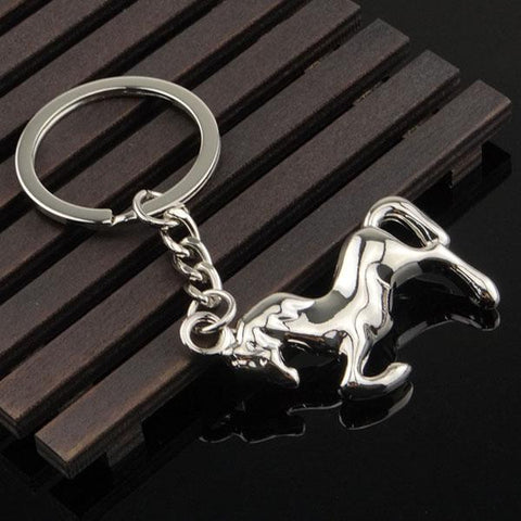 Classic Silver Horse Keychain