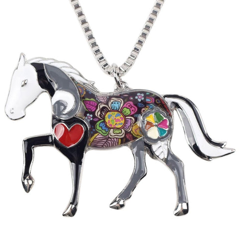 Vibrant Horse Pendant Necklace