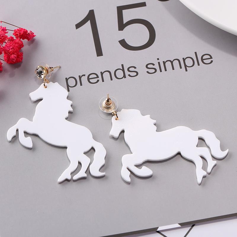 Transparent Style Horse Earrings