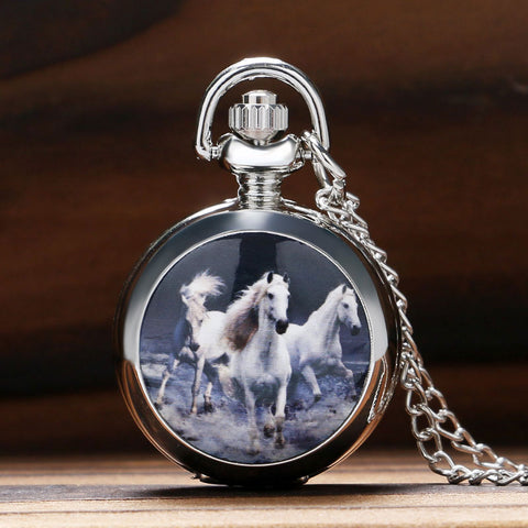 Running Horses Pocket Watch