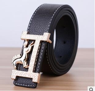 Belt With Gold Horse Buckle