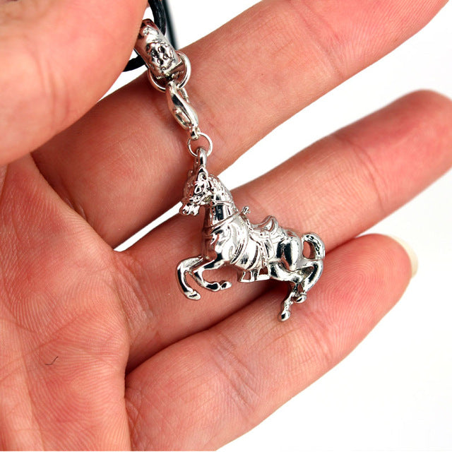 Detailed Silver Horse Necklace