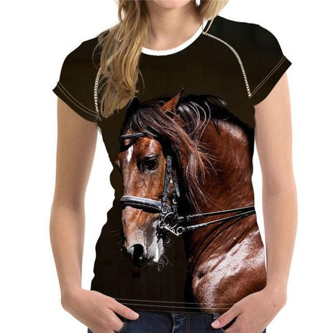 3D Horse Women T-Shirt