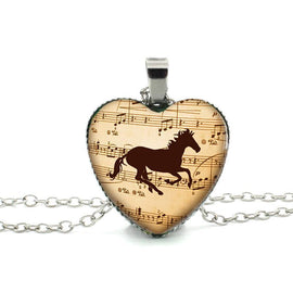 Musical Horse Glass Necklace