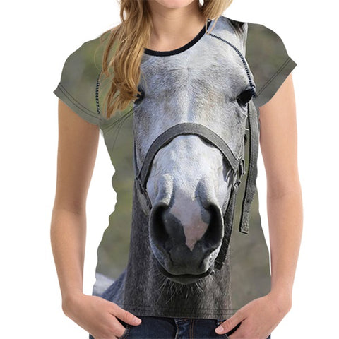 3D Horse Women T-Shirt