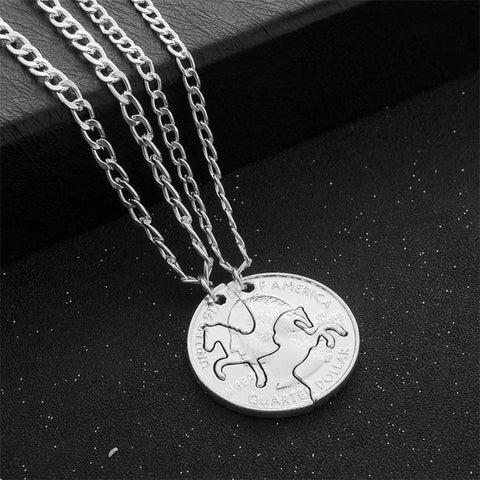 Silver Horse Coin Necklace