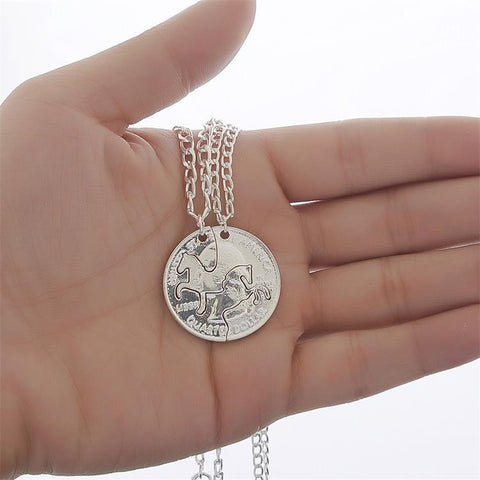 Silver Horse Coin Necklace