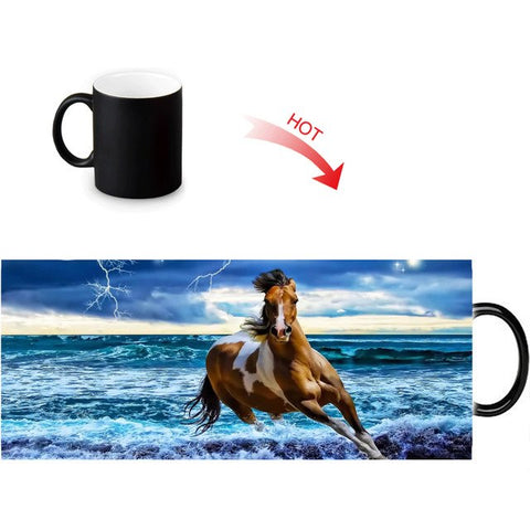 Beach Bathing Horse Mug Heat Reveal